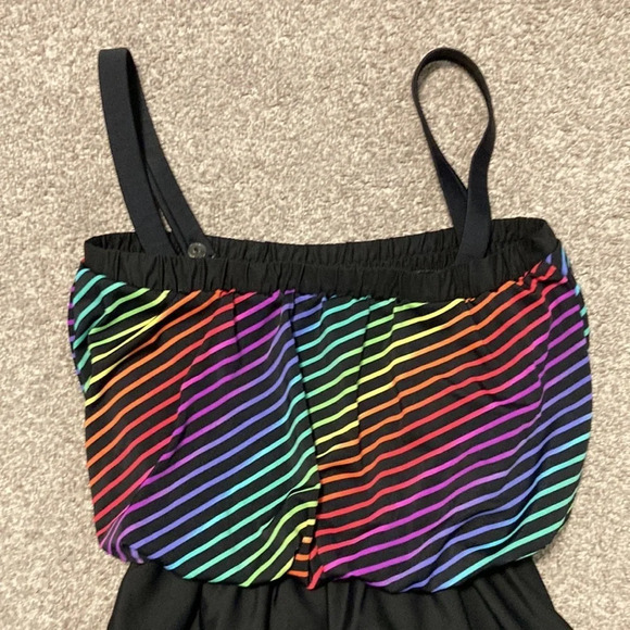 Vintage Ceeb gold label blouson one piece swimsuit rainbow stripe - Picture 9 of 16
